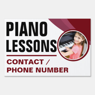 Custom Piano Lessons Yard Sign