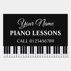 Custom Piano Lessons Yard Sign For Music Teacher at Zazzle