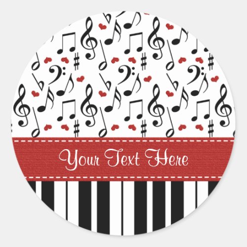 Custom Piano Music Notes Stickers