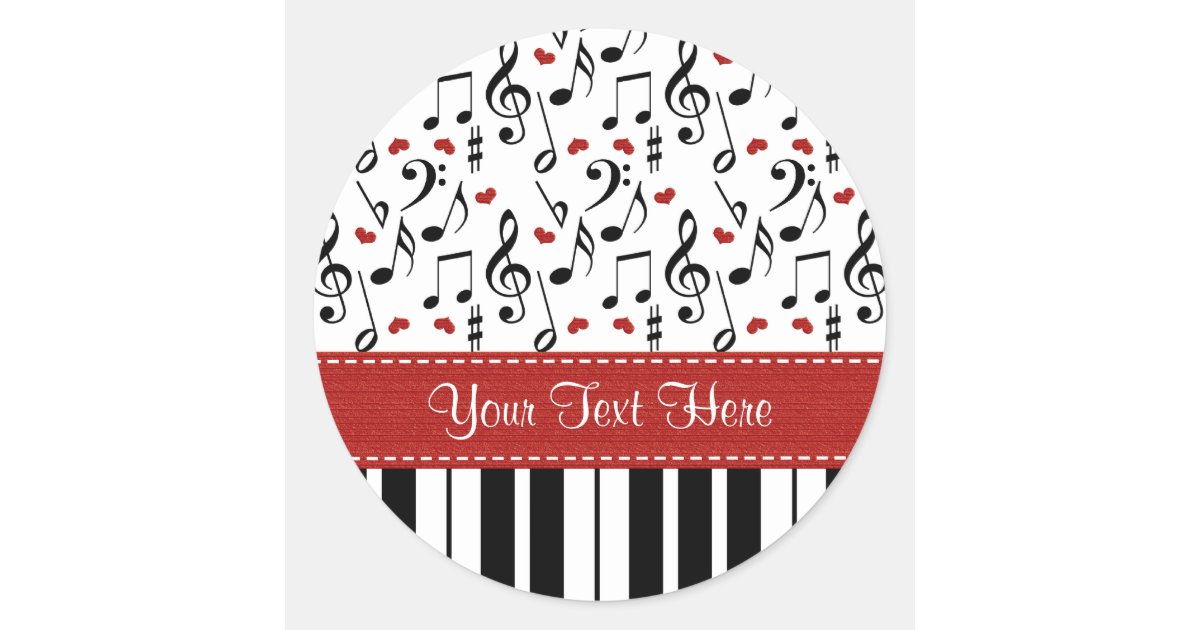 Custom Piano Music Notes Stickers | Zazzle