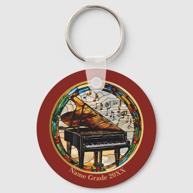 Custom Piano Musical Instrument  Keychain (Front)