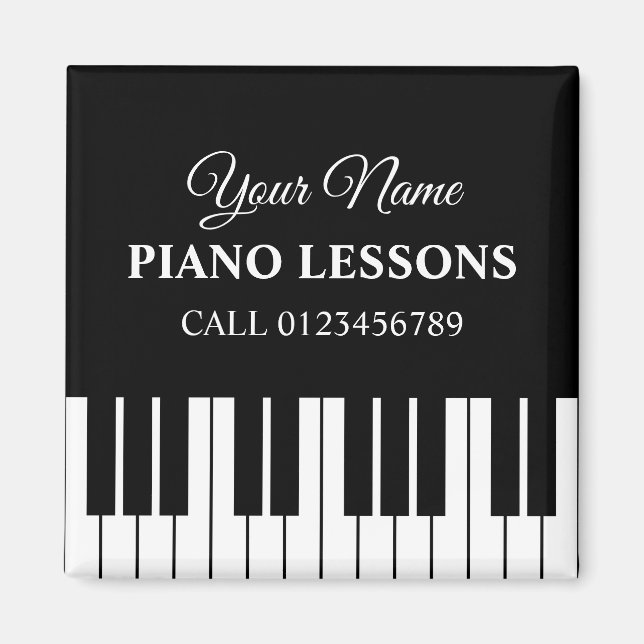 Custom piano teacher lessons fridge magnet (Front)