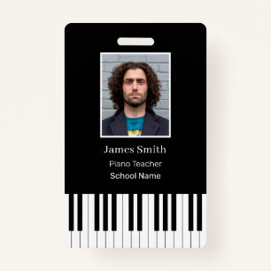 Custom Piano Teacher Name ID Badge