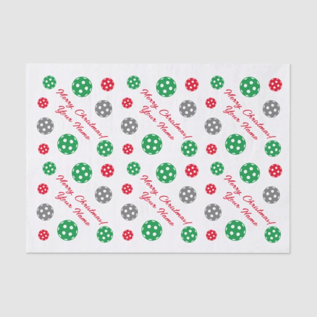 Custom pickleball Christmas gift filler Tissue Paper (Front)