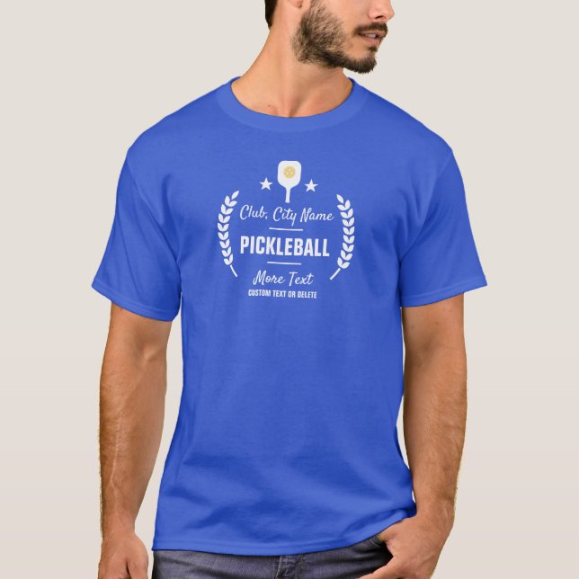 Custom Pickleball Club City State Name Retro T-Shirt (Front)