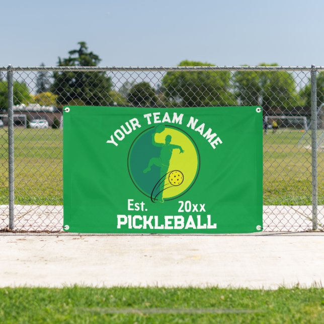 Custom Pickleball Club Team Player Green Banner (Insitu)