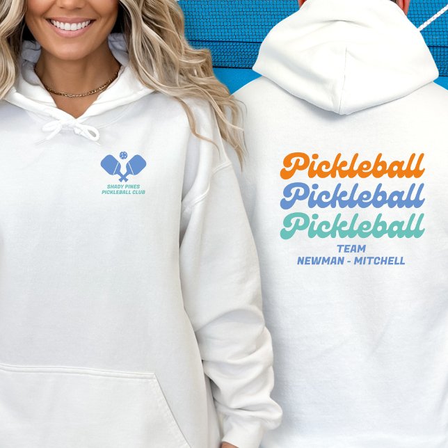 Custom Pickleball Club Team Player Name Retro  Hoodie (Creator Uploaded)