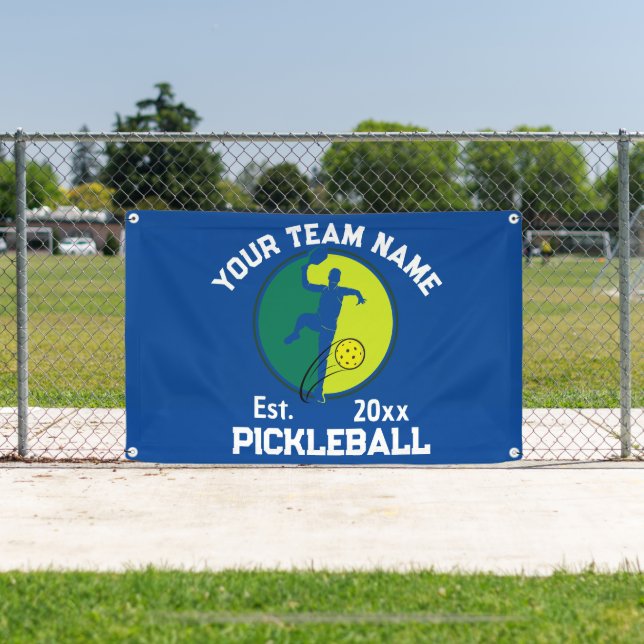 Custom Pickleball Club Team Player Pickler Blue Banner (Insitu)