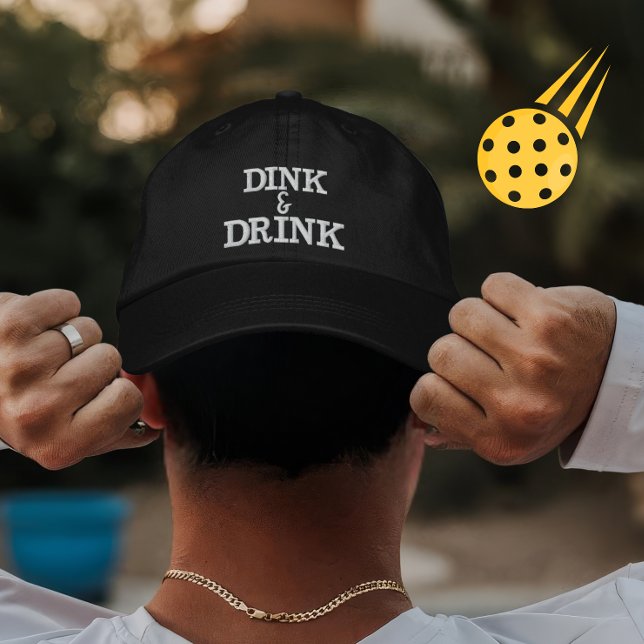 Custom Pickleball Dink Drink Gift for Players Embroidered Baseball Cap (Creator Uploaded)