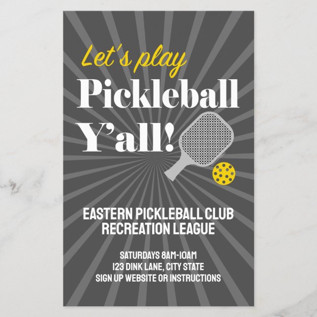 Custom Pickleball Flyers Team Club Event Group (Front)