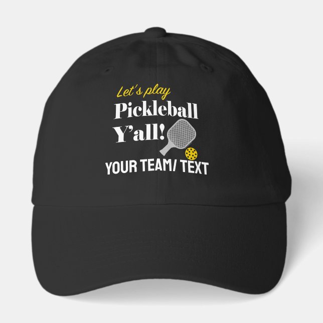 Custom Pickleball Hat Add Your Text Club Team (Front)