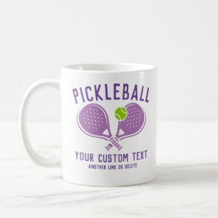 Custom Pickleball Lover's Team Club Paddle & Ball Coffee Mug