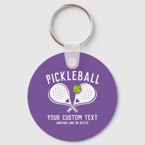 Custom Pickleball Lovers Team Club Paddle  Ball Keychain