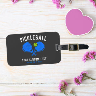 Custom Pickleball Lover's Team Club Paddle & Ball Luggage Tag