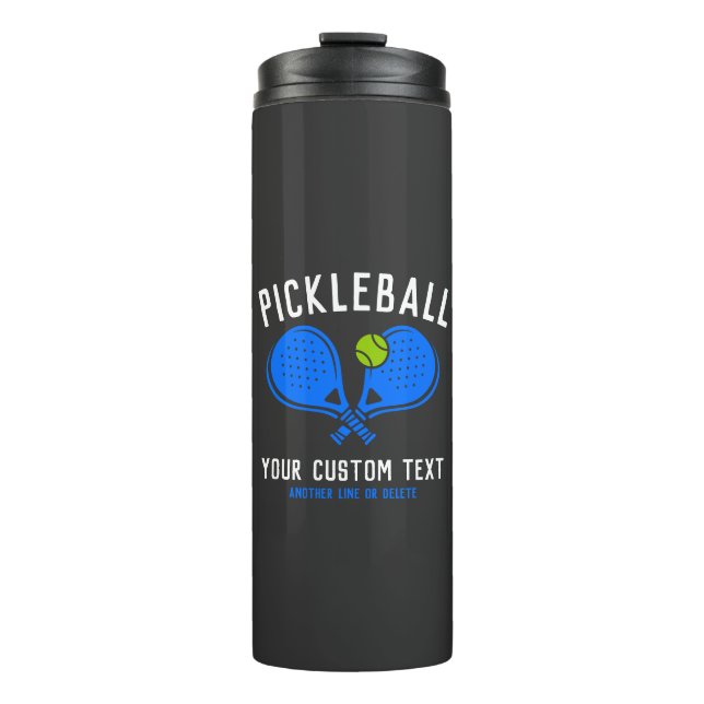 Custom Pickleball Lover's Team Club Paddle & Ball Thermal Tumbler (Front)