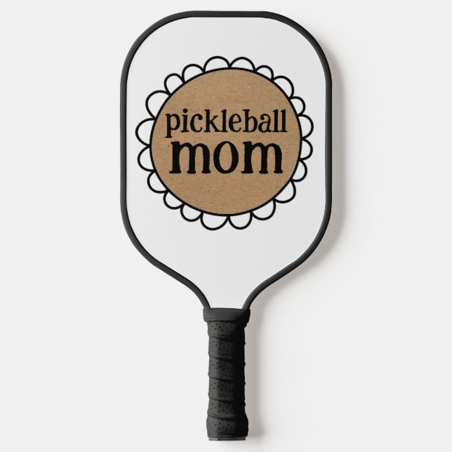 Custom PICKLEBALL MOM Scalloped Edge Paddle (Front)