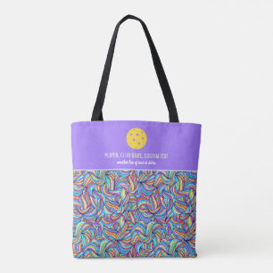 Custom Pickleball Paddle Colorful Doodle Pattern Tote Bag