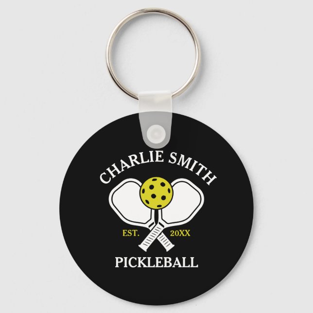 Custom Pickleball Paddle Keychain – Name & Year (Front)