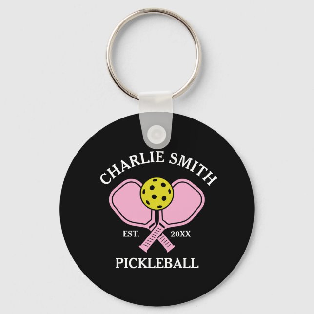 Custom Pickleball Paddle Keychain – Name & Year (Front)