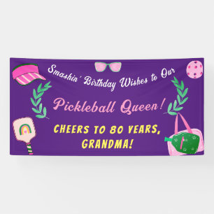 Custom Pickleball Queen Birthday Banner
