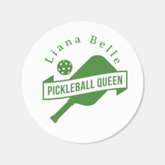 Custom Pickleball Queen Paddle Logo Round Sticker