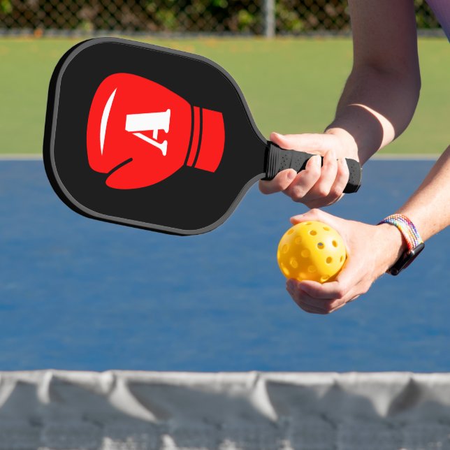 Custom pickleball racket with boxing glove design (Insitu)