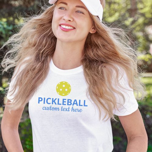 Custom Pickleball Shirt for Clubs Teams Blue Text