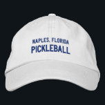Custom Pickleball Sports Your City, Team Club Name Embroidered Baseball Cap<br><div class="desc">The perfect baseball style cap for pickleball enthusiasts.  Add your city/town location or team/club name to create a one of a kind pickleball cap.  Perfect for team gear or tournament events.</div>
