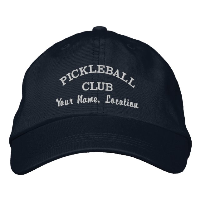 Custom Pickleball Team Club, Player Name Your Text Embroidered Baseball Cap (Front)