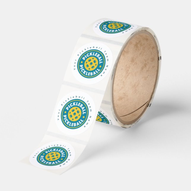 Custom Pickleball Team Logo Round Sticker (Roll)