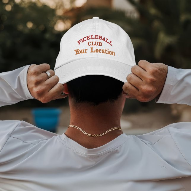 Custom Pickleball Team Player Name Embroidered Baseball Cap (Creator Uploaded)