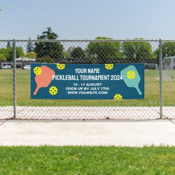 Custom Pickleball Tournament Outdoor Fence Banner by imagewear at Zazzle