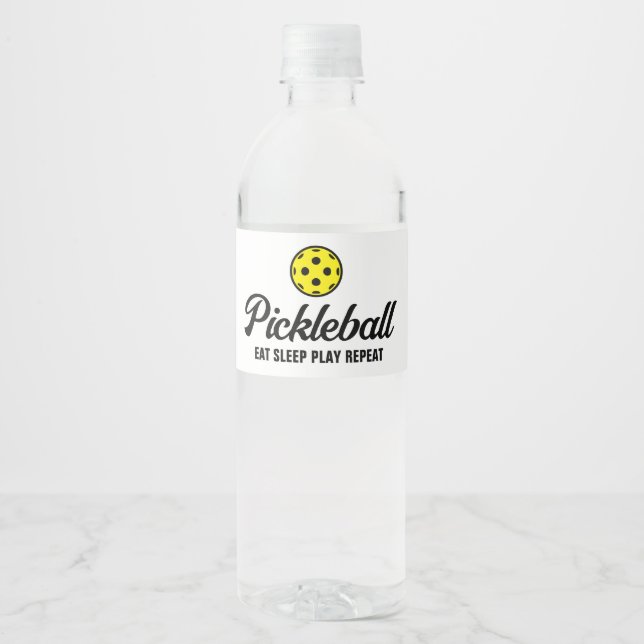 Custom pickleball water bottle labels for game day (Front)