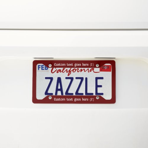 Custom Picture and Text Personalized License Plate License Plate Frame