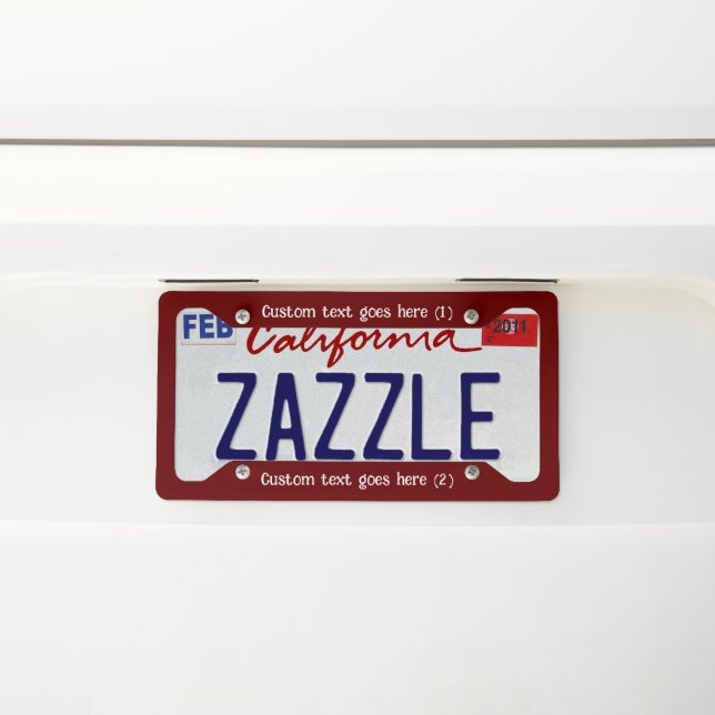 Custom Picture and Text Personalized License Plate License Plate Frame (On Car)