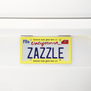 Custom Picture and Text Personalized Yellow License Plate Frame