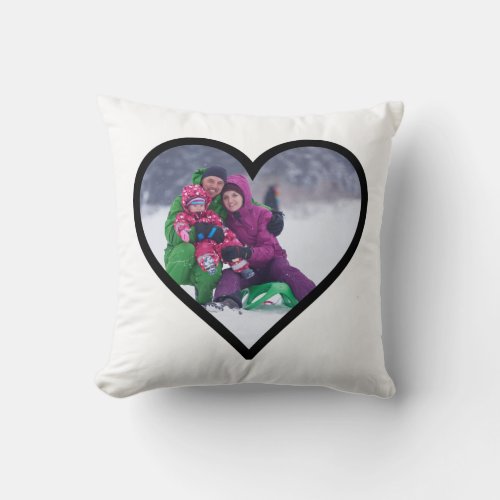 Custom Picture Heart Throw Pillow