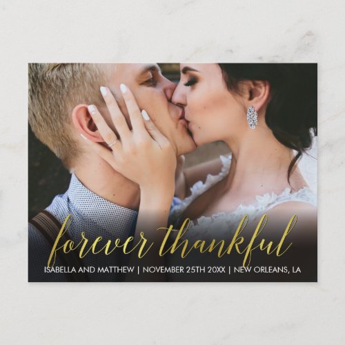 Custom Picture  Hip Antique Gold Forever Thankful Postcard