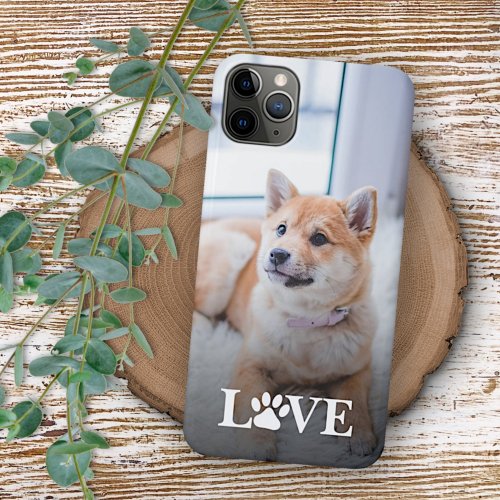 Custom Picture Love Heart Paw Print Quote Text iPhone 11 Pro Max Case
