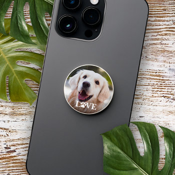 Custom Picture Love Heart Paw Print Quote Text Popsocket by All_In_Cute_Fun at Zazzle