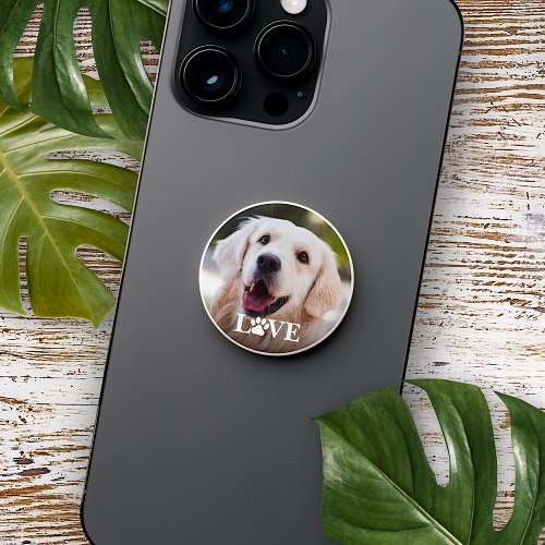 Custom Picture Love Heart Paw Print Quote Text PopSocket