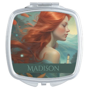 Custom Picture or Redhead Woman Pretty Compact Mirror