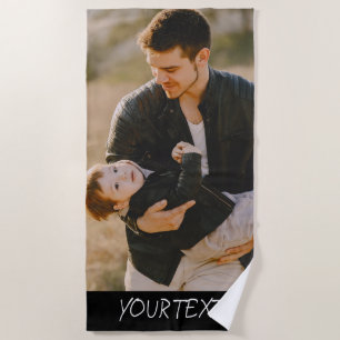 Custom Picture Personalized Photo with Text Beach Towel