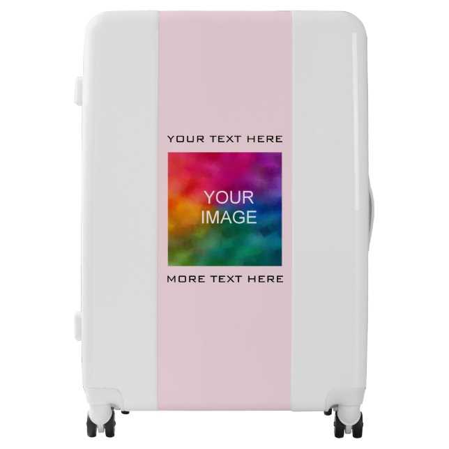 Custom Picture Photo Or Logo Cute Blush Pink Large Luggage (Front)