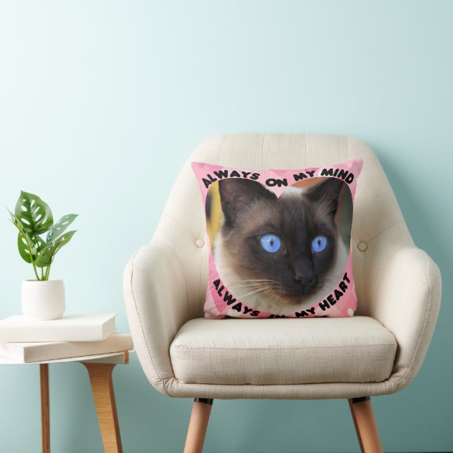 Custom Picture Pink Heart Pattern Heart And Mind  Throw Pillow (Chair)