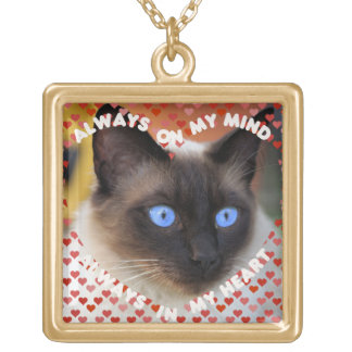 Custom Picture Red Heart Pattern Heart And Mind Gold Plated Necklace