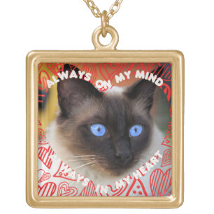 Custom Picture Red Heart Pattern Heart And Mind Gold Plated Necklace