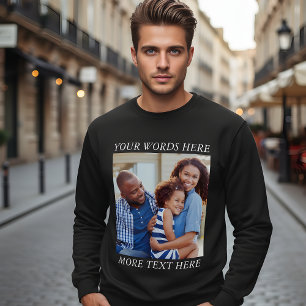 Custom Picture T-Shirt with Editable Text Sweatshirt