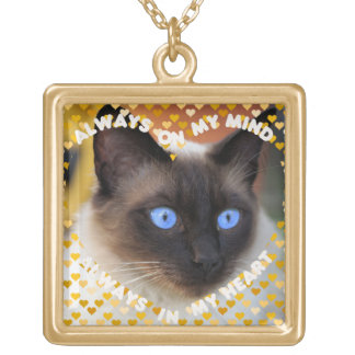 Custom Picture Yellow Heart Pattern Heart An Mind Gold Plated Necklace