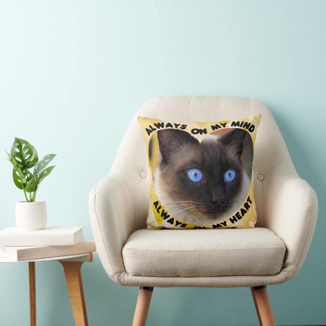 Custom Picture Yellow Heart Pattern Heart An Mind  Throw Pillow (Chair)
